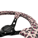 Tomu Cheetah Pink Suede Steering Wheel - Tomu-Store.com