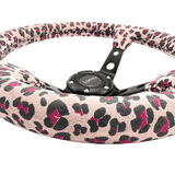 Tomu Cheetah Pink Suede Steering Wheel - Tomu-Store.com