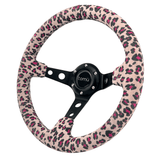 Tomu Cheetah Pink Suede Steering Wheel - Tomu-Store.com