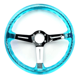 Tomu Chrome & Blue Twister Steering Wheel - Tomu-Store.com