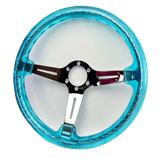 Tomu Chrome & Blue Twister Steering Wheel - Tomu-Store.com