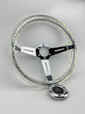 Tomu Chrome & Clear Twister Steering Wheel - Tomu-Store.com