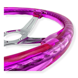 Tomu Chrome & Pink Twister Steering Wheel - Tomu-Store.com