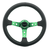 Tomu Ebisu Green Spoke with Black Leather Steering Wheel - Tomu-Store.com