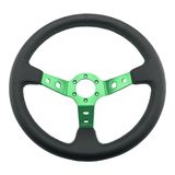 Tomu Ebisu Green Spoke with Black Leather Steering Wheel - Tomu-Store.com