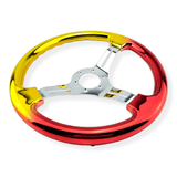 Tomu Gold and Red Chrome with Chrome Spoke Steering Wheel - Tomu-Store.com