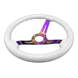 Tomu Hakone Gloss White with Neo Chrome Spoke Steering Wheel - Tomu-Store.com