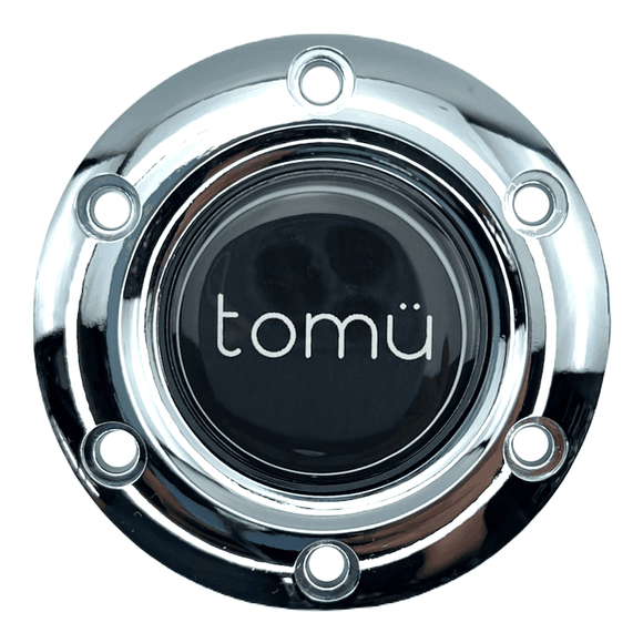 Tomu Black & Mirror Chrome Horn Button and Surround - Tomu-Store.com