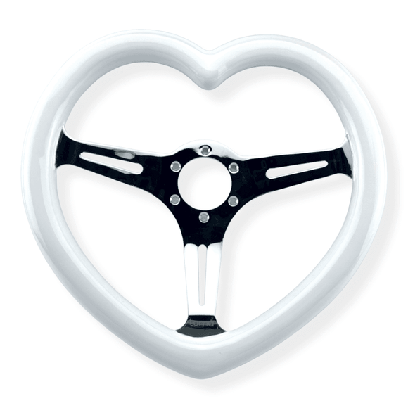 Tomu Gloss White Heart with Mirror Chrome Spoke - Tomu-Store.com