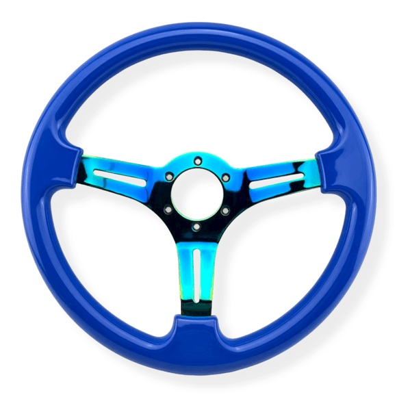 Tomu Hakone Gloss Blue with Neo Chrome Spoke Steering Wheel - Tomu-Store.com