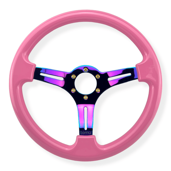 Tomu Hakone Gloss Pink with Neo Chrome Spoke Steering Wheel - Tomu-Store.com