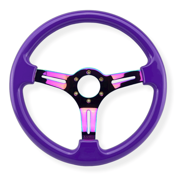 Tomu Hakone Gloss Purple with Neo Chrome Spoke Steering Wheel - Tomu-Store.com