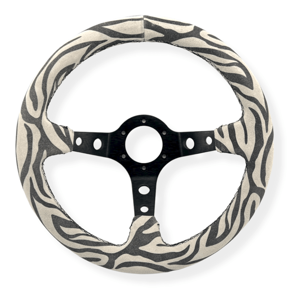 Tomu Zebra Suede Steering Wheel - Tomu-Store.com
