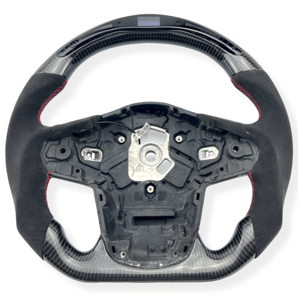 Toyota Supra (2019 +) Carbon & Alcantara Steering Wheel - LED Display - Tomu-Store.com